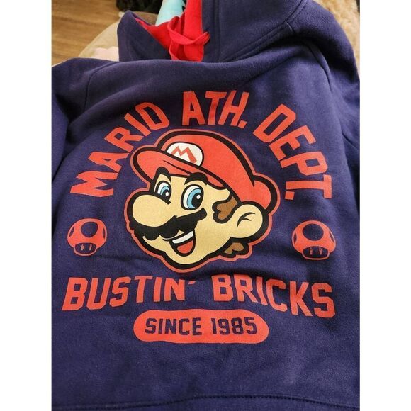 Nintendo Official Super Mario Brothers Hooded Sweatshirt Size LARGE - Picture 4 of 8